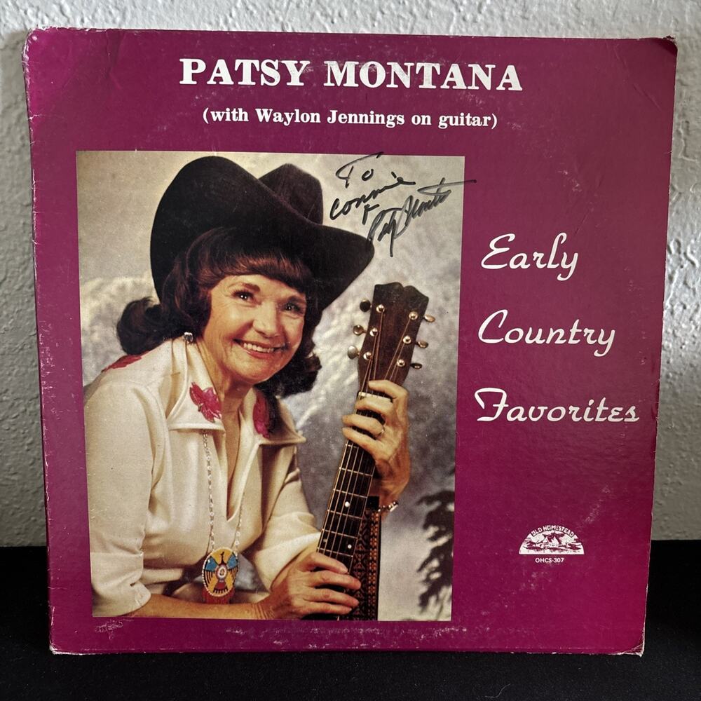 Signed Patsy Montana with Waylon Jennings - Early Country Favorites Vinyl LP
